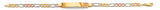 14K Tri Color Gold Figaro 15 Years ID Bracelet