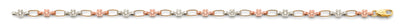 14K Tri Color Gold Flower Bracelet