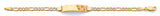 14K Two Tone Gold Figaro WP Butterfly ID Bracelet