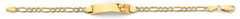 14K Two Tone Gold Figaro WP Cross ID Bracelet