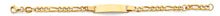 Load image into Gallery viewer, 14K Yellow Gold Hollow Figaro Baby ID Bracelet