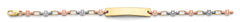 14K Tri Color Gold Baby ID And Flower Bracelet