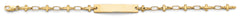 14K Yellow Gold Baby ID And Cross Bracelet