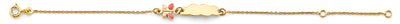 14K Yellow Gold Enamel Butterfly Baby ID Bracelet