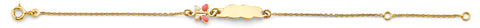 14K Yellow Gold Enamel Butterfly Baby ID Bracelet