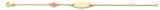 14K Yellow Gold Enamel Girl Baby ID Bracelet