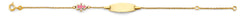 14K Yellow Gold Enamel Girl Baby ID Bracelet