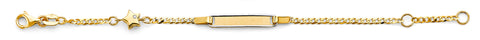 14K Two Tone Gold CZ Baby ID With Star Bracelet