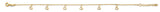 14K Yellow Gold Heart Charm Light Bracelet And Anklet