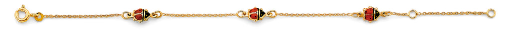 14K Yellow Gold Lady Bug Baby Bracelet