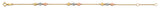 14K Tri Color Gold Balls Light Bracelet And Anklet