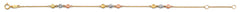 14K Tri Color Gold Balls Light Bracelet And Anklet