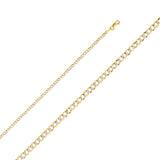 14K Two Tone Gold 2.7mm Cuban WP Chain