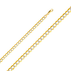 14K Two Tone Gold 7mm Cuban WP Chain