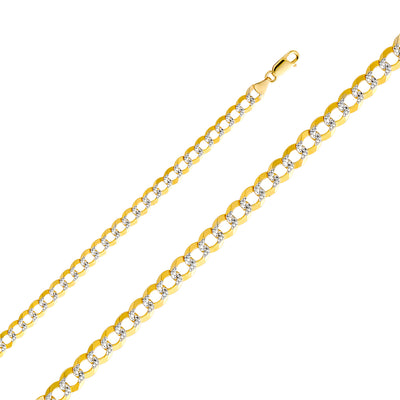 14K Two Tone Gold 7mm Cuban WP Chain