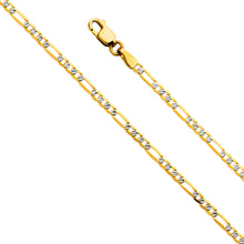 Load image into Gallery viewer, 14K Two Tone Gold 2.3mm Figaro 3+1 Fancy WP 060 Chain