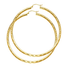 Load image into Gallery viewer, 14K Yellow Gold 3mm DC Hoop Earrings