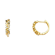 Load image into Gallery viewer, 14K Yellow Gold 13mm CZ Huggies Earrings