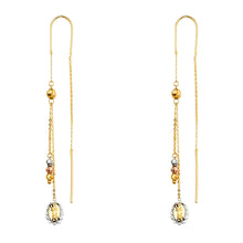 Load image into Gallery viewer, 14K Tri Color Gold Hanging Earrings