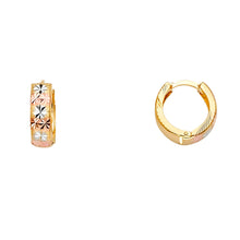 Load image into Gallery viewer, 14K Tri Color Gold Star Huggies Earrings