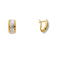 Load image into Gallery viewer, 14K Two Tone Gold Half Huggies Earrings