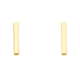 14K Yellow Gold Little Bar Earrings With Push Back