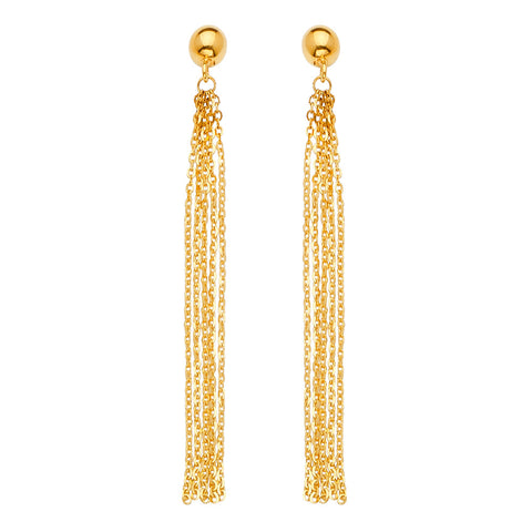 14K Yellow Gold Multi Dangle Earrings
