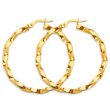 14K Yellow Gold 2.8mm Twisted Hoop Earrings