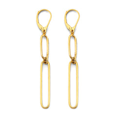 14K Yellow Gold 5mm Paperclip Earrings With Leverback