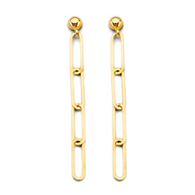 Load image into Gallery viewer, 14K Yellow Gold 3mm Paperclip Earrings With Pushback