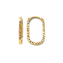 Load image into Gallery viewer, 14K Yellow Gold DC Paperclip Huggies Earrings