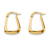 14K Yellow Gold 15mm Polish Hollow Hoop Earrings