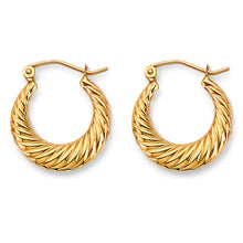 Load image into Gallery viewer, 14K Yellow Gold 17mm Hollow Hoop Earrings