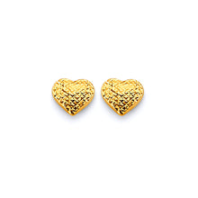 Load image into Gallery viewer, 14K Yellow Gold DC Heart Push Back Earrings