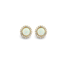 Load image into Gallery viewer, 14K Yellow Gold Round CZ Opal Earrings Or Set