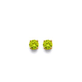 14K Yellow Gold CZ Round Flower Basket August Birth Stone Earrings