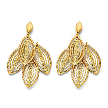 Load image into Gallery viewer, 14K Yellow Gold Fancy DC Leaf Earrings