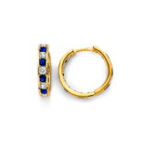 14K Yellow Gold CZ Huggies Earrings