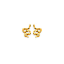 Load image into Gallery viewer, 14K Yellow Gold CZ Snake Push Back Earrings
