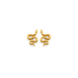 14K Yellow Gold CZ Snake Push Back Earrings
