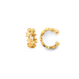 14K Yellow Gold Single Piece Star Earrings Cuff
