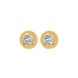 14K Two Tone Gold Angel Push Back Earrings