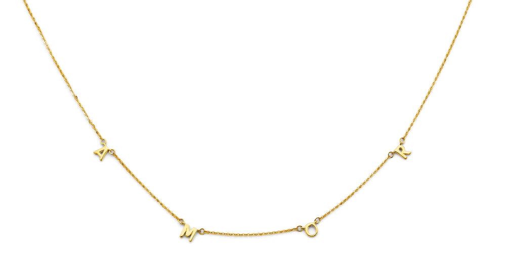 14K Yellow Gold A-M-O-R Necklace