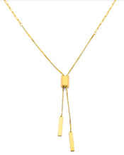 Load image into Gallery viewer, 14K Yellow Gold Adjustable Bar Necklace