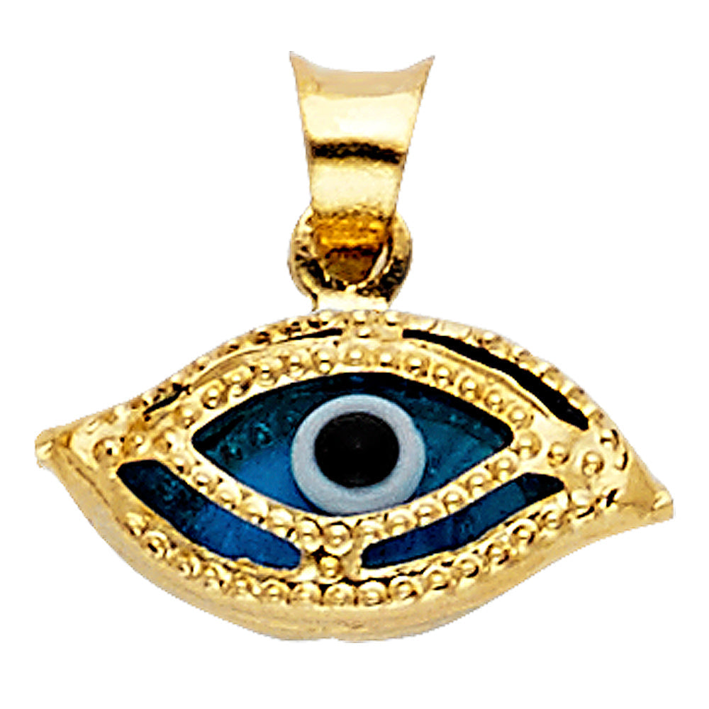 14K Yellow Gold Evil Eye Pendant