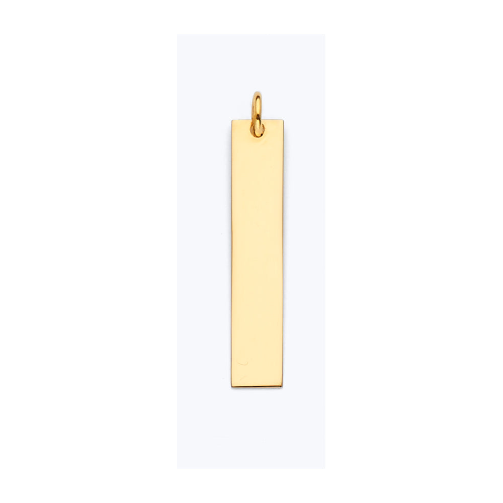 14K Yellow Gold Plain ID Pendant For Necklace