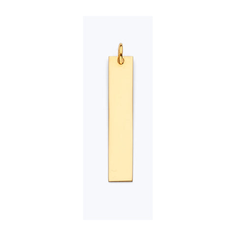 14K Yellow Gold Plain ID Pendant For Necklace