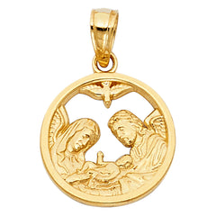 14K Yellow Gold Baptism Cut Out Pendant