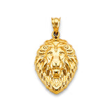14K Yellow Gold Lion Face Pendant