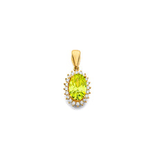 Load image into Gallery viewer, 14K Yellow Gold CZ Oval August Birth Stone Pendant